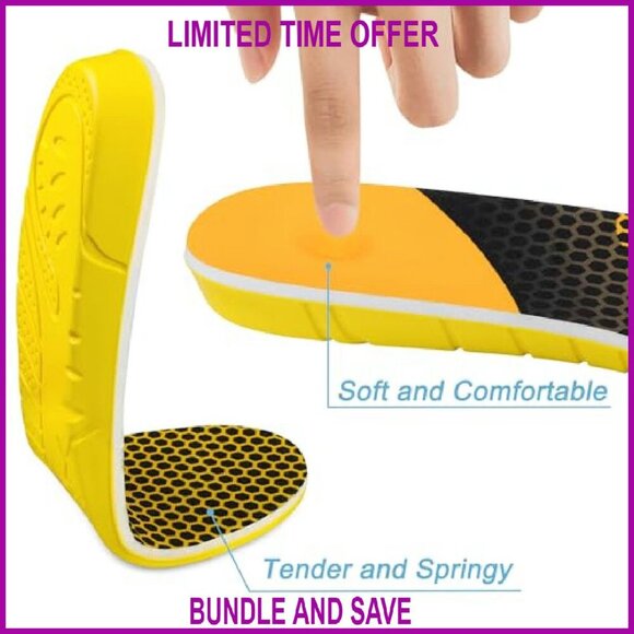 Men\'s Shock Absorbing Memory Foam Insoles Size M13-M14 for All-Day Comfort main image 7